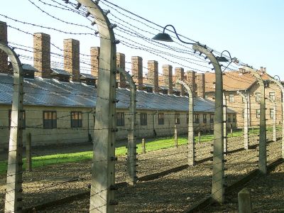 Barbed_wire_near_by_the_entrance_of_Auschwitz_Fonte Wikipedia.jpg